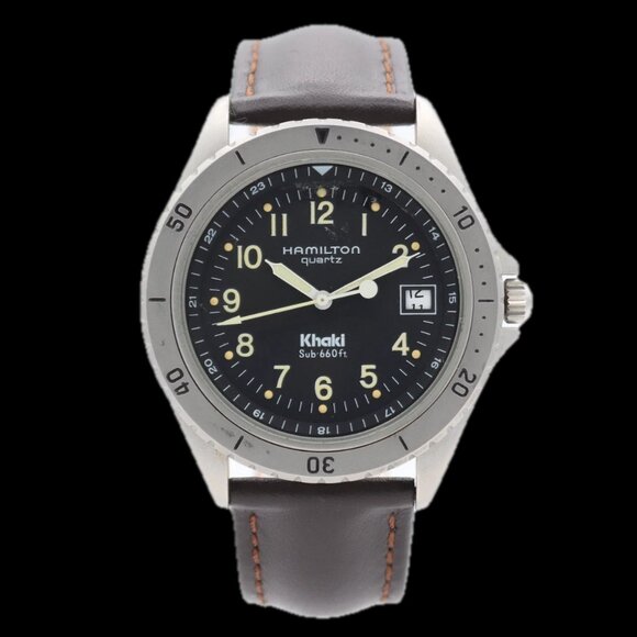 Vintage 40mm Hamilton 9745B Khaki Men's Quartz Wristwatch ETA 955122 USA Steel - Picture 1 of 4